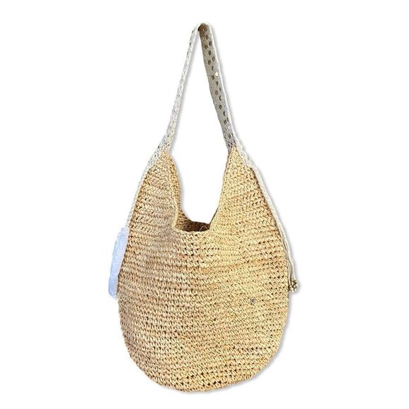 NWT Florabella Coachello Bag Natural raffia tan tote beach summer Revolve $194 - Picture 6 of 16